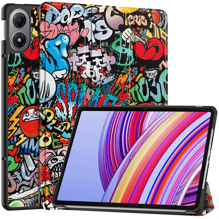 GIOPUEY Hülle Kompatibel mit Xiaomi Redmi Pad 2 Pro 12.1 2025, Flip Case [Bracket-Funktion] 360° Sch