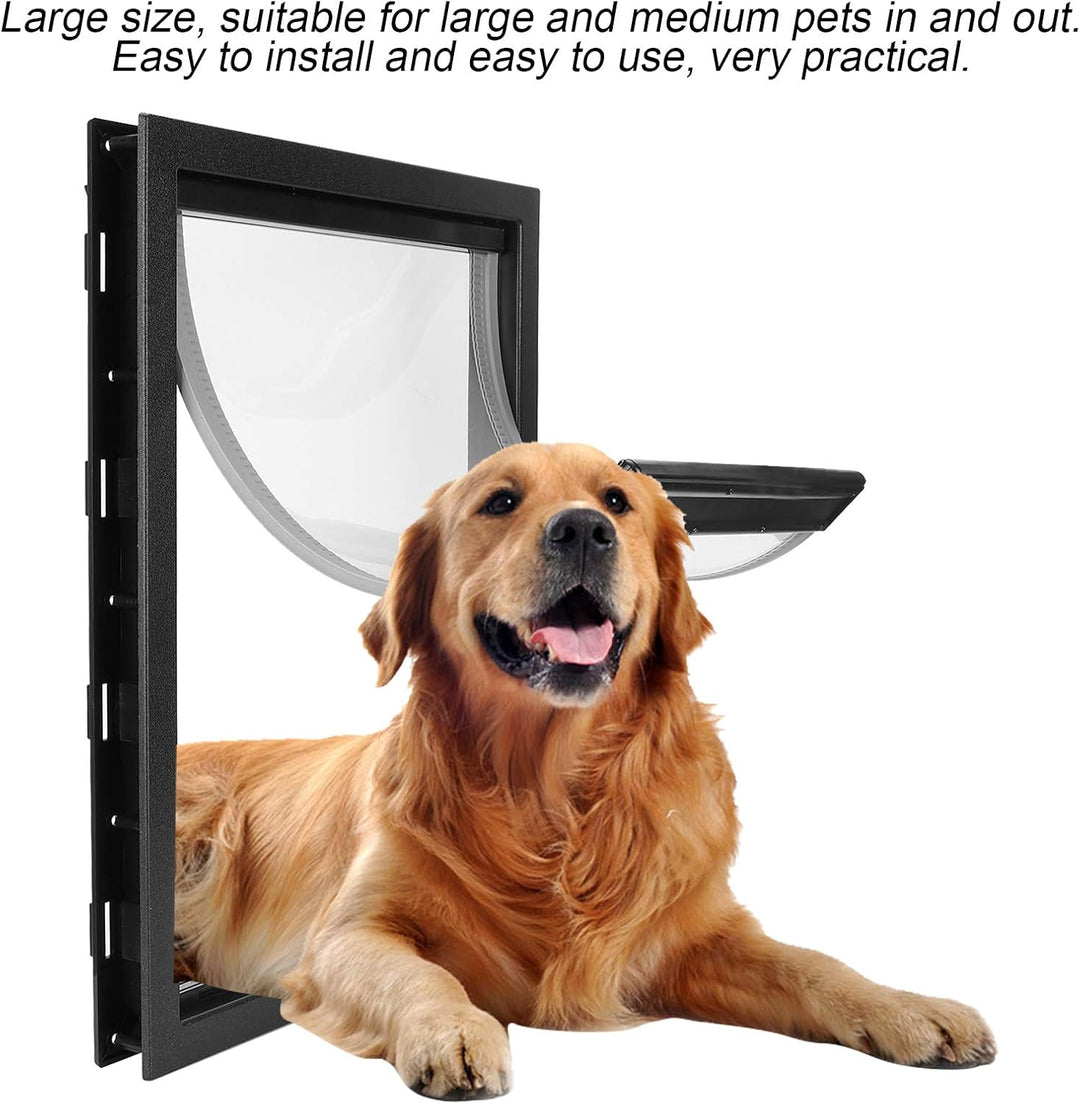 Magnetische Haustiertür für Grosse Hunde, Zwei-Wege-Eingang, Einfache Installation, Schwarz