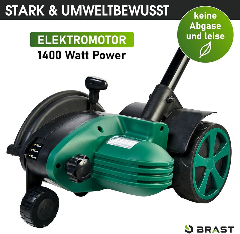 BRAST Rasenkantenschneider 1200Watt einstellbare Kantenführung elektrischer Rasentrimmer Elektro Gra