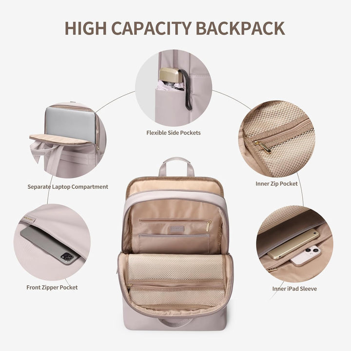 GOLF SUPAGS Reiserucksack für Damen 13.3 Zoll Laptop Rucksack Elegant Anti-Diebstahl, Rucksack Flugz