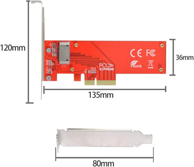 xiwai PCI-E4.0 4X Host Adapter auf NVMe Ruler 1U GEN-Z EDSFF Short SSD E1.S Carrier Adapter EDSFF-PC