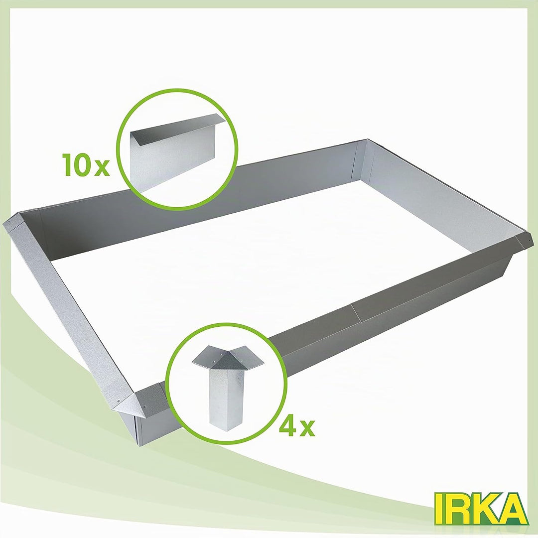 IRKA Schneckenzaun Typ2 Metall Set 10m + 4 Ecken | Schneckenblech mit Versteifungskante | Schneckenz