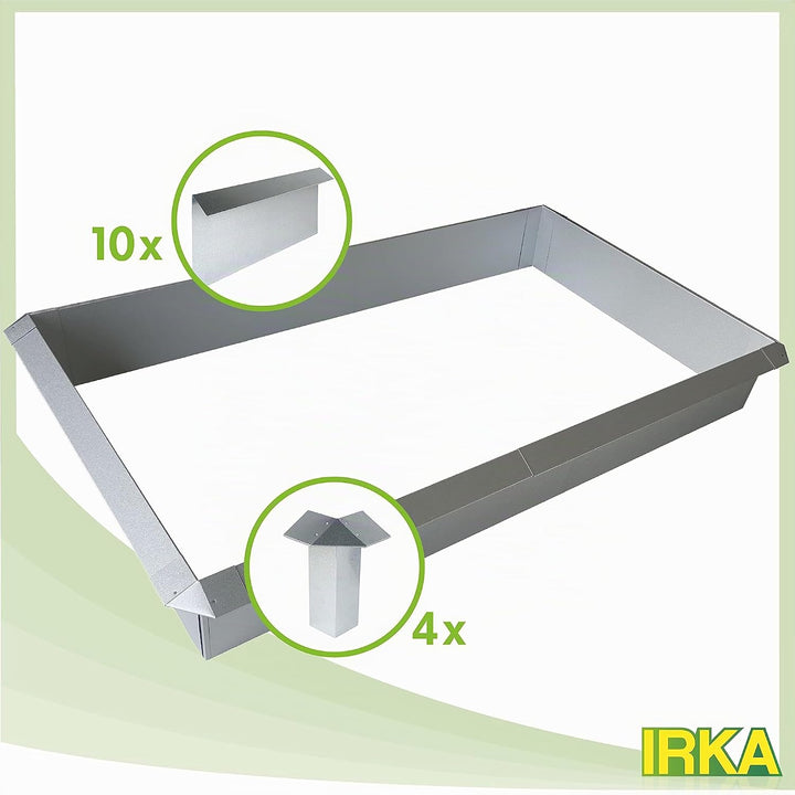 IRKA Schneckenzaun Typ2 Metall Set 10m + 4 Ecken | Schneckenblech mit Versteifungskante | Schneckenz