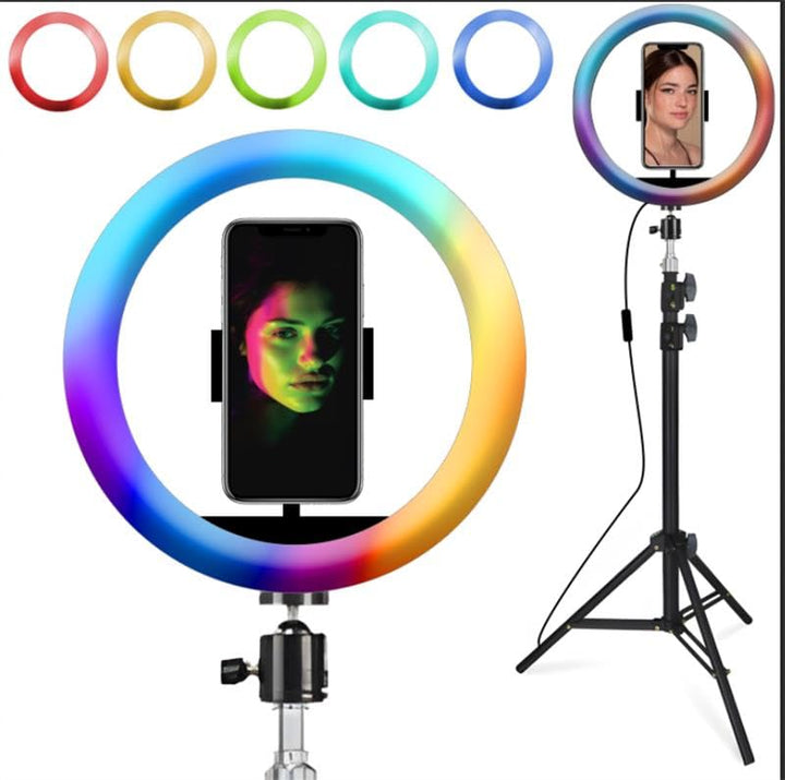 Retoo Ringlicht mit Stativ LED Handystativhalter Ringleuchte für YouTube Sel-fie Makeup Fotografie V