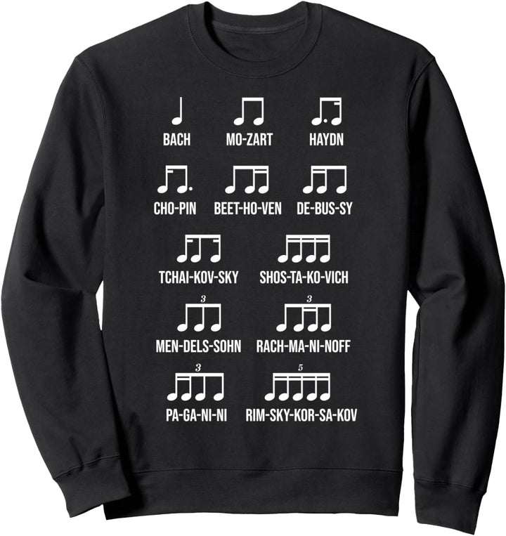Komponist Rhythmus Musik Geschenk Bach Mozart Beethoven Chopin Sweatshirt