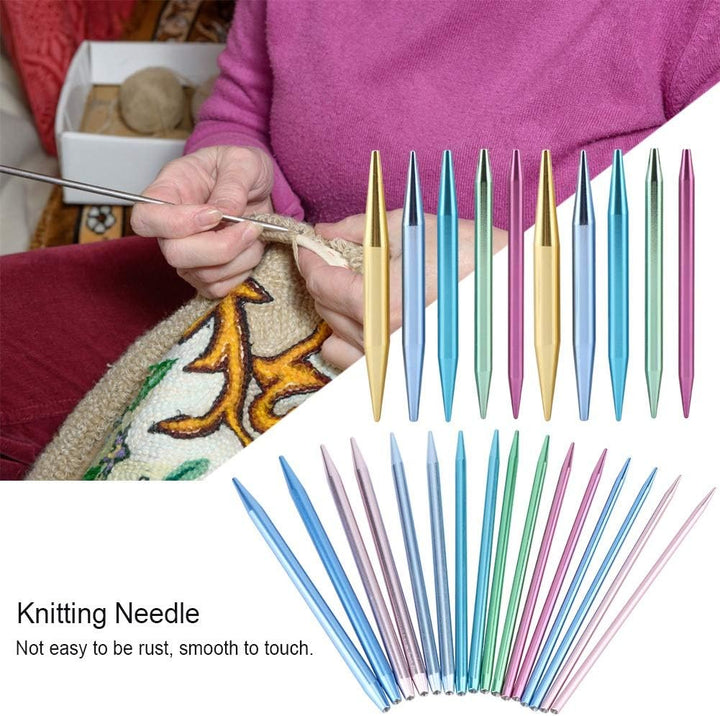 Vobor Stricknadel Kit - austauschbare Rundstricknadelsätze aus Aluminium Stricken Nadeln Kit Haushal