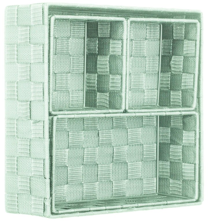 Brandsseller 4er Set Aufbewahrungsboxen - 28x28x10 cm, 26x13x9 cm, 13x13x9 cm (2x) – eckige Regalkör