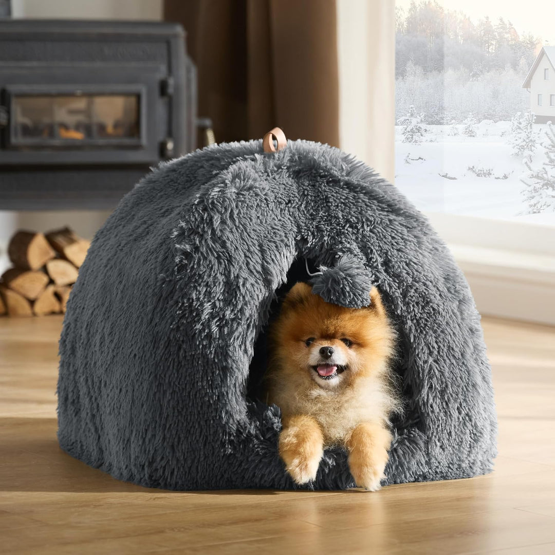 BEDSURE Katzenbett Katzen Katzenhöhle- Plüsch Katzenhaus Indoor, 44x44 cm | Abnehmbare Katzenkissen
