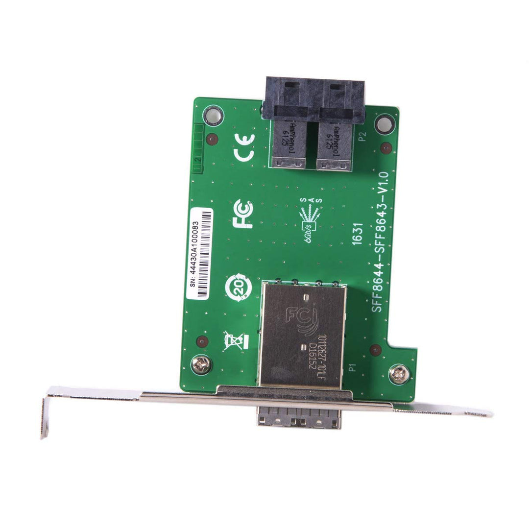 Cablecc Mini SAS HD SFF-8644 auf interne SAS HD SFF-8643 PCBA Buchse Adapter mit Low-Profile-Halteru