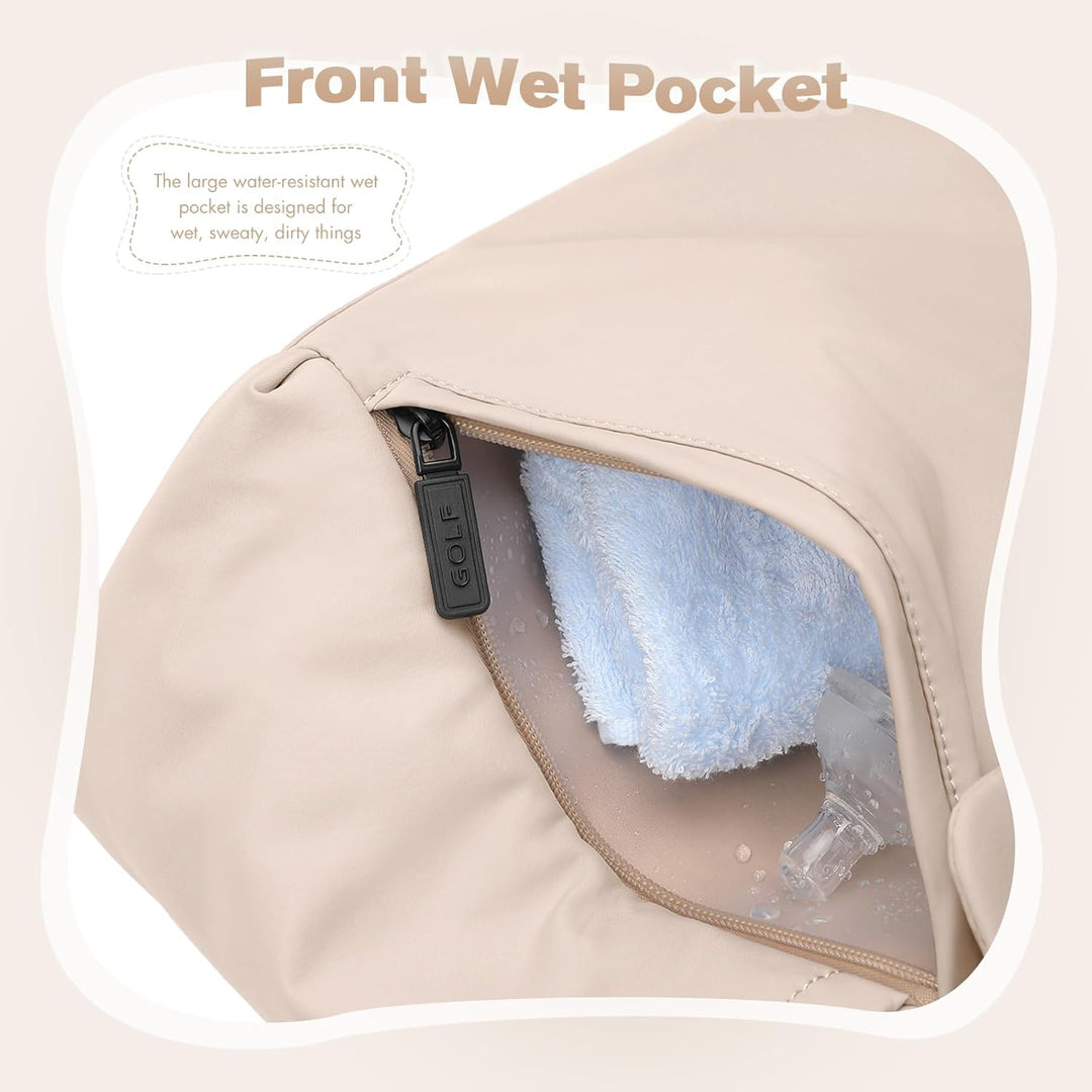22L Puffer Wickeltasche, Lässige Umhängetasche für Mütter, Geräumige Shopper für Unterwegs, Apricot