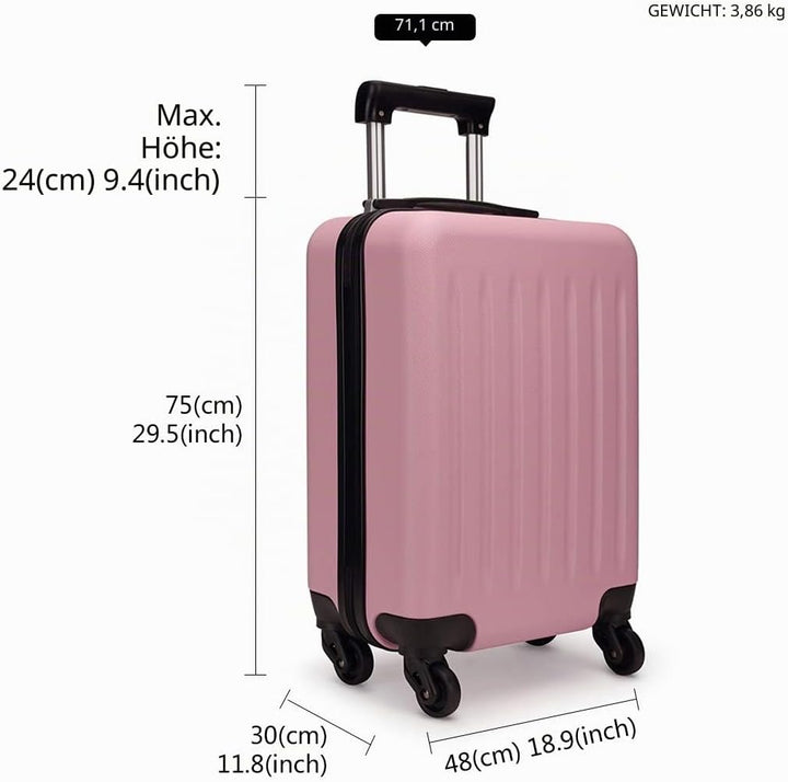 KONO Koffer Reisekoffer Gross Trolley Hartschale ABS Gepäck 4 Rollen Spinner Rollenkoffer (Pink, Gro
