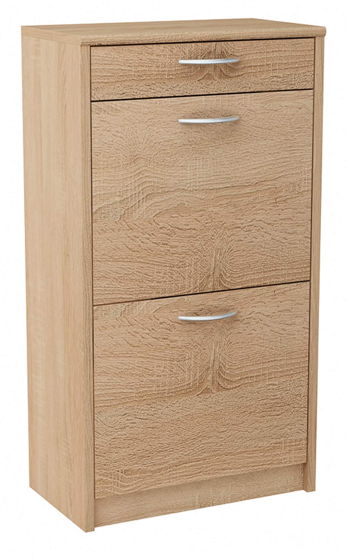 MATKAM Schuhschrank 2D1S in moderner Optik, B 50 x H 92 x T 28 cm, laminierte Möbelplatte 16 mm, mit