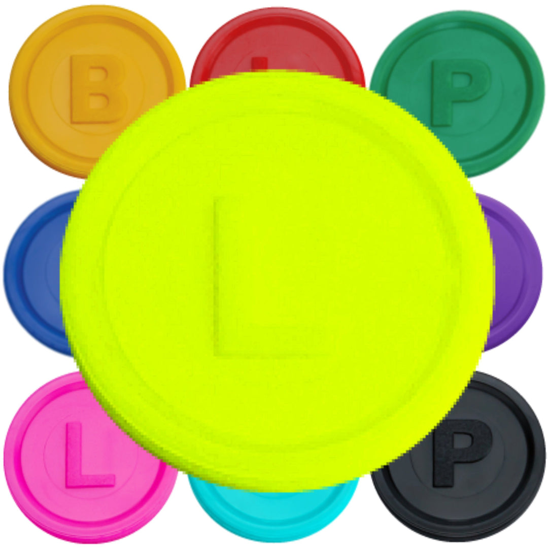 SCHWABMARKEN 1000 Pfandmarken, Chips, Token Farbe Neon-Gelb L, Neon-gelb L