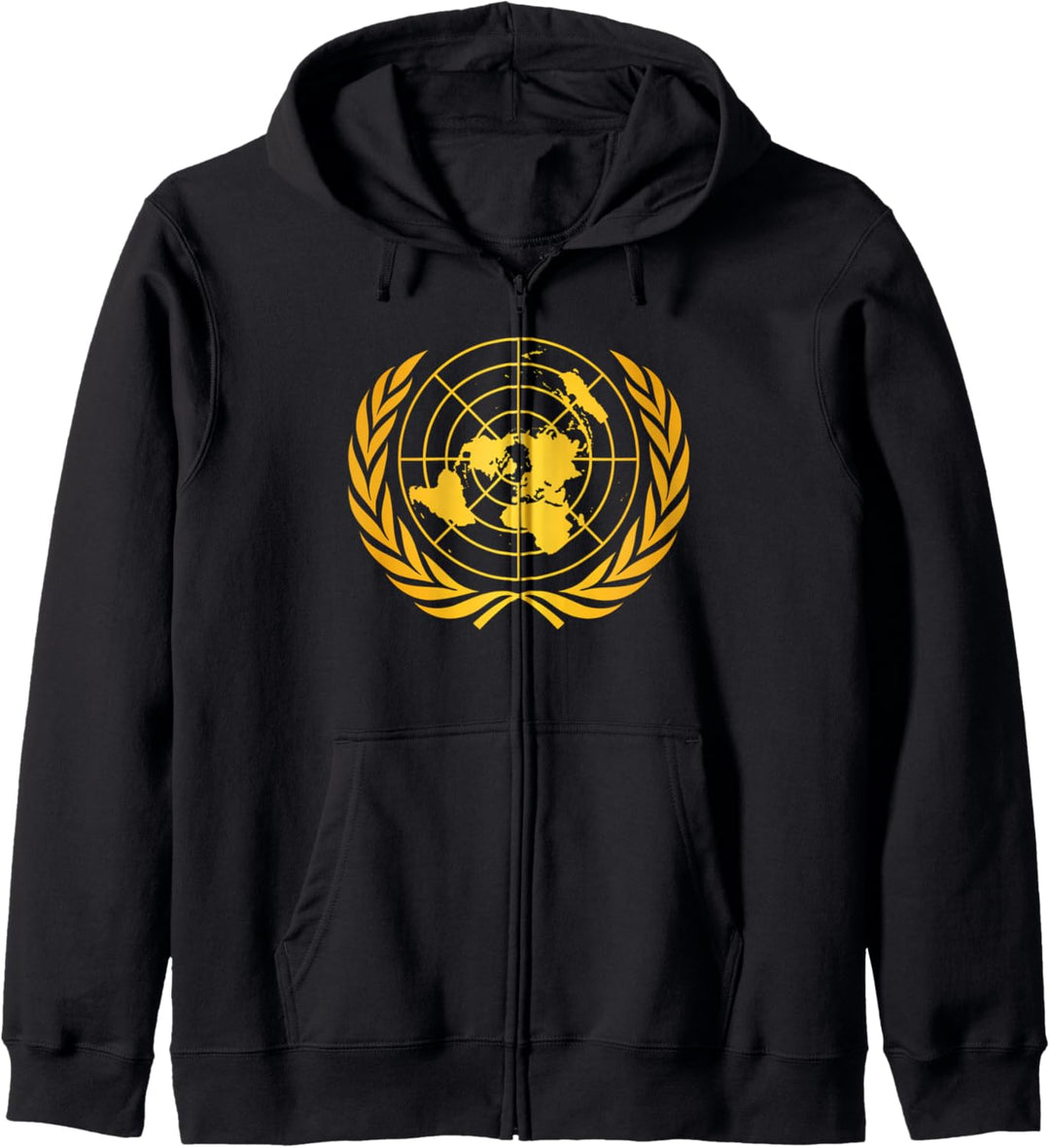 Vereinigte Nationen UN-Symbol Flagge Siegel Logo (in Gold wiedergegeben) Kapuzenjacke