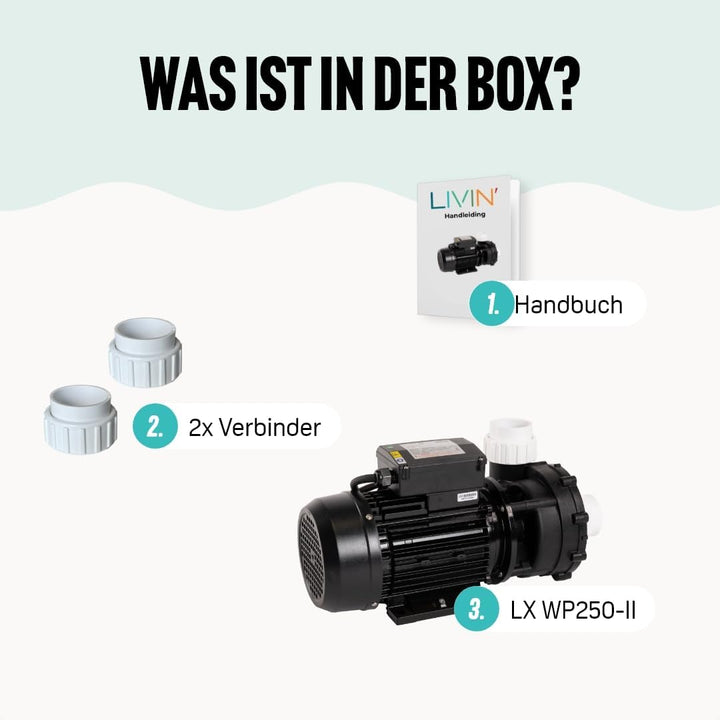 LIVIN' Jet pool filterpumpe- LX WP250 poolpumpen 1.85 kW/ 2.5HP, Whirlpool Wasser zirkulationspumpe
