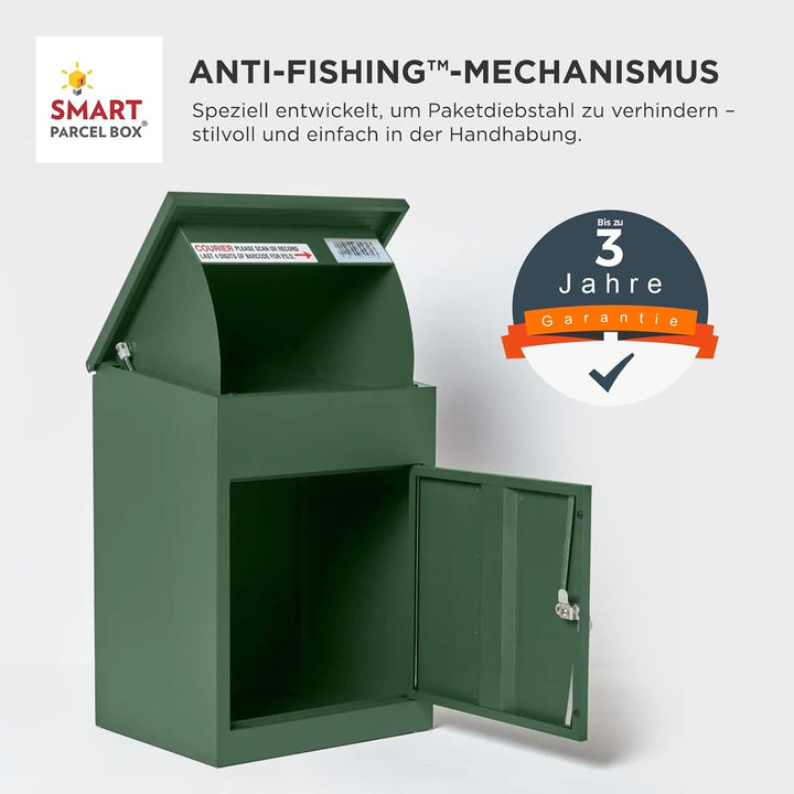 SMART PARCEL BOX Paketbox, Paketbriefkasten Wandmontage, Briefkasten mit Paketfach, Postbox für Pake