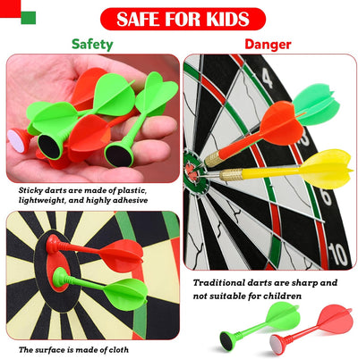 Doloowee 29 Zoll Dartscheibe Kinder 74cm, Kinder Spielzeug Doppelseitige Dartscheibe mit 20 klettbal