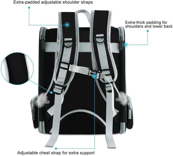 Kiepoar Haustiere Rucksack Transporttasche für Hunde Katzen 7.5kg, Grosse Tragbare Katzenrucksack Hu