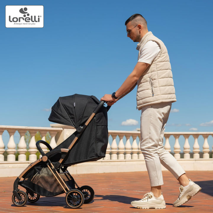 Lorelli Kinderwagen Quick, Sport Buggy klein zusammenklappbar, Einhand-Klappsystem in Sekunden, Nur