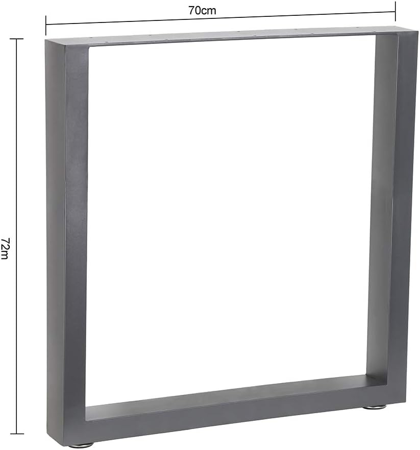 Melko 2er Set Tischbeine aus Stahl 70 x 72 cm Tischkufen Vierkantrohr Tischuntergestell Möbelbeine E