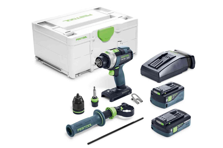 Festool Akku-Schlagbohrschrauber TPC 18/4 5,0/4,0 I-Plus QUADRIVE (mit Akkupacks, Schnellladegerät,