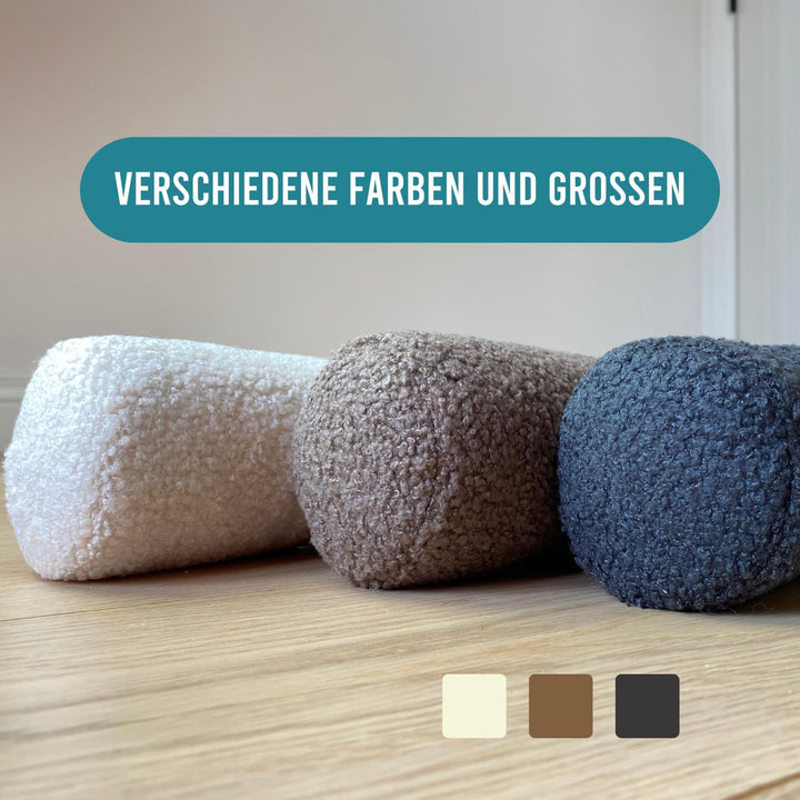 Rori Magnetischer Zugluftstopper für Türen 90cm - Zugluftstopper Teddy - Türdichtung Beige - Zugstop