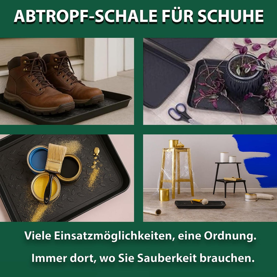 Schuhablage Schuhabtropfschale 3er Set – rutschfeste Schuhmatte Abtropfmatte aus Kunststoff, Schuhab