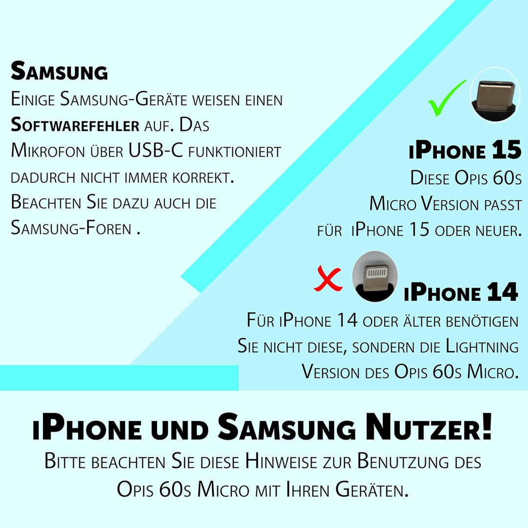 Opis 60s Micro - Retro Handyhörer für Android Smartphones, Tablets, Notebooks und Handys in der Form