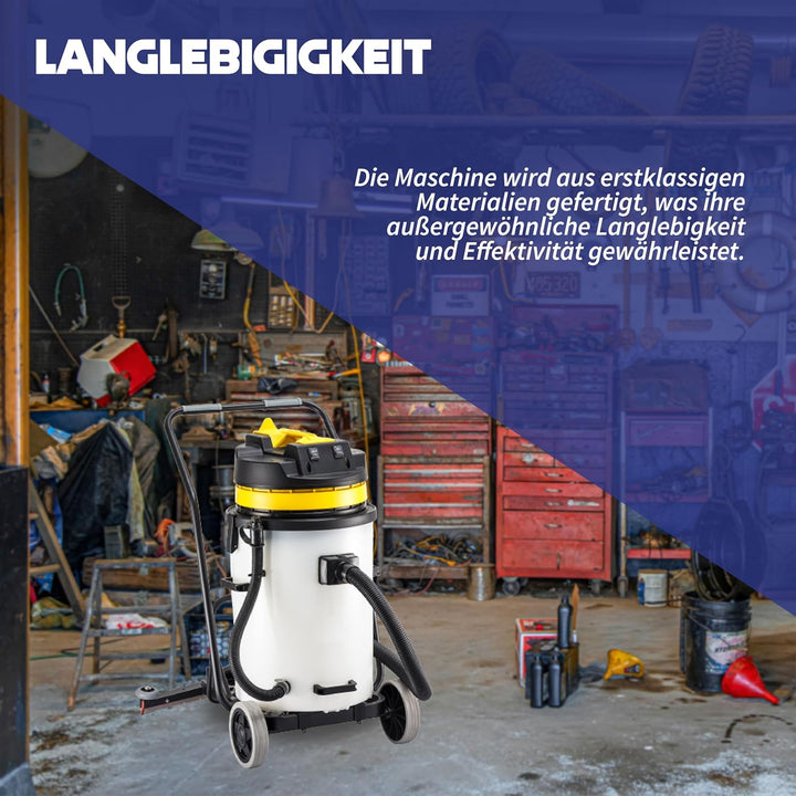 Nass und Trockensauger HL 60SB – Industriesauger, leistungsstarkes Saugsystem mit 2x1000W Motoren, 6