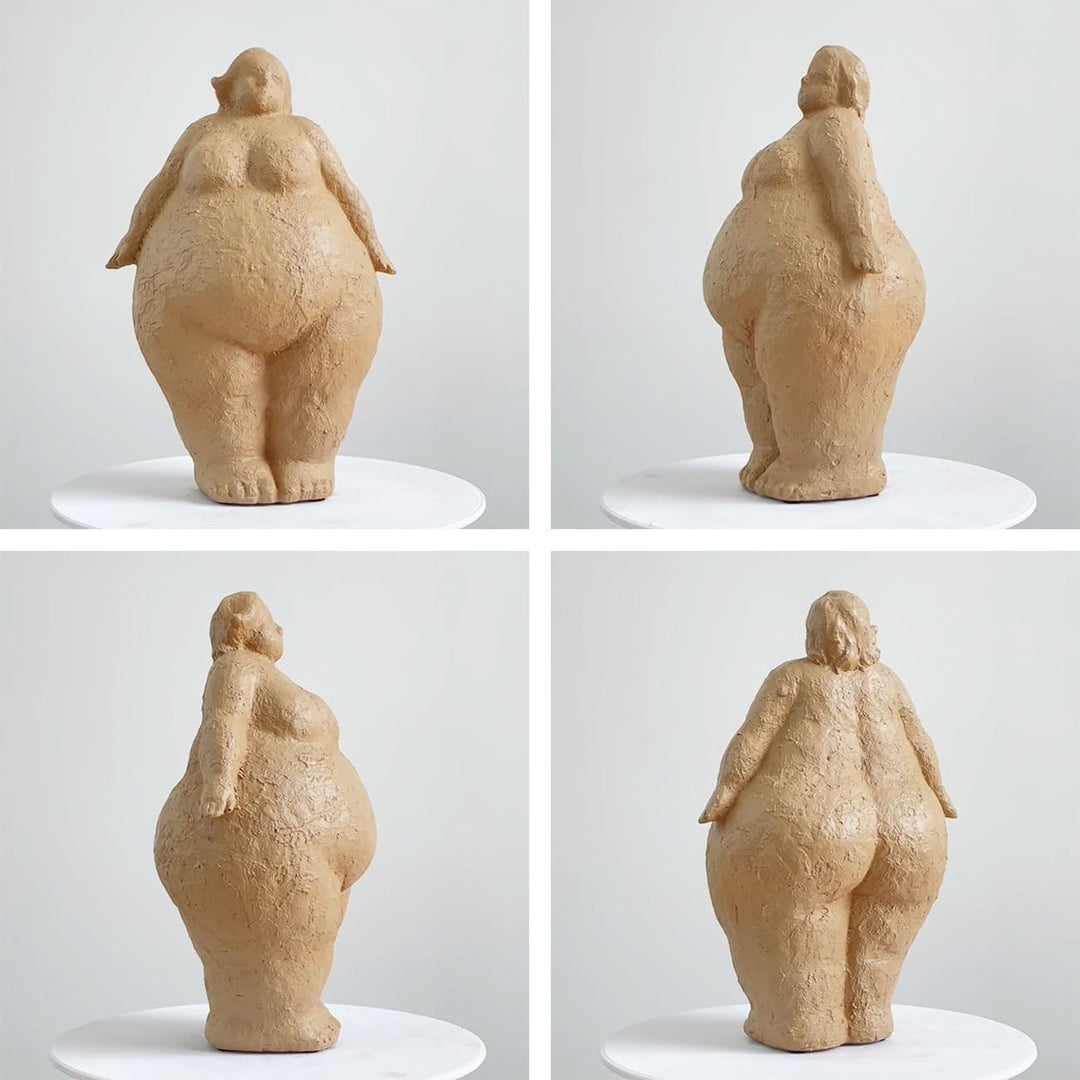 Amoy-Art Frau Skulptur Figuren Modern Dekor Statue Wohnzimmer Kunst Arts Polyresin Geschenk Braun 27