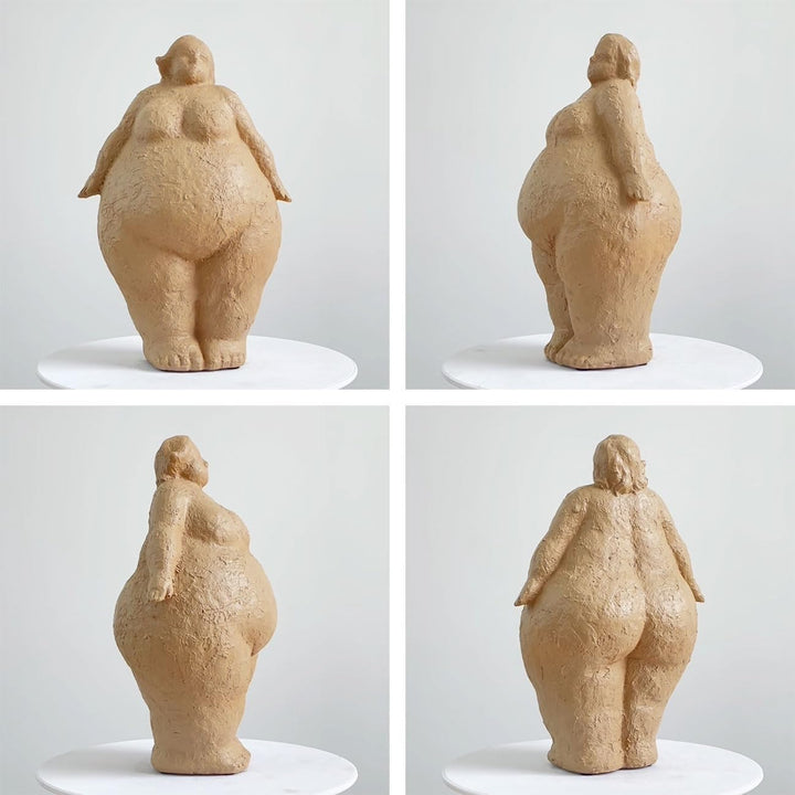Amoy-Art Frau Skulptur Figuren Modern Dekor Statue Wohnzimmer Kunst Arts Polyresin Geschenk Braun 27