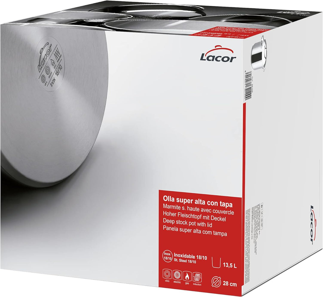 Lacor 32129 Suppentopf mit Deckel 28 cm Basic