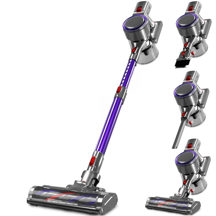 Authmic Akku Staubsauger Kabellos, 45000Pa Kabelloser Staubsauger mit Touchscreen, 50Mins, 1.6L, H13