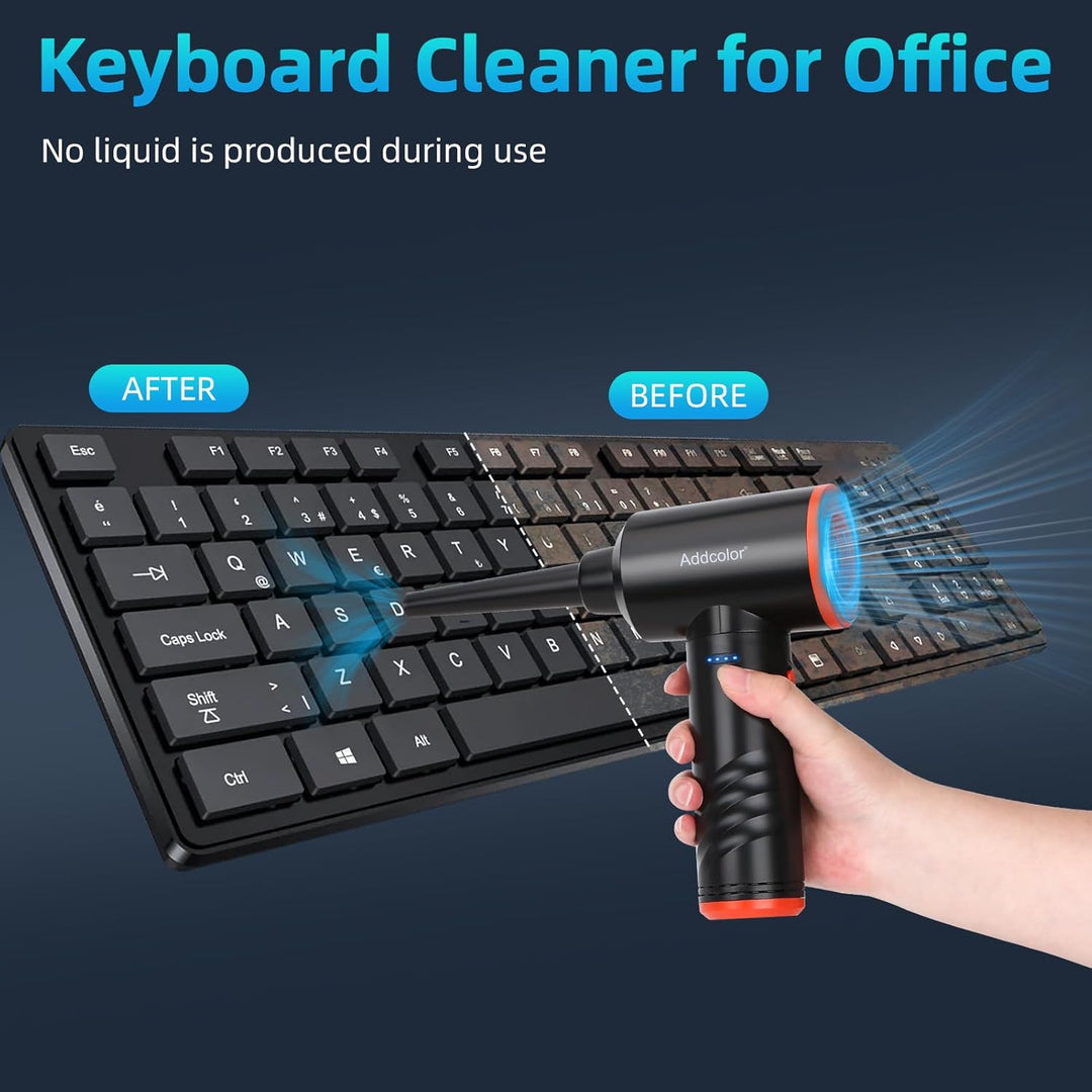 Elektrische Staubgebläse, 3-Gang 100000 U/min Compressed Air Duster Mit LED-Licht, Wiederaufladbar D