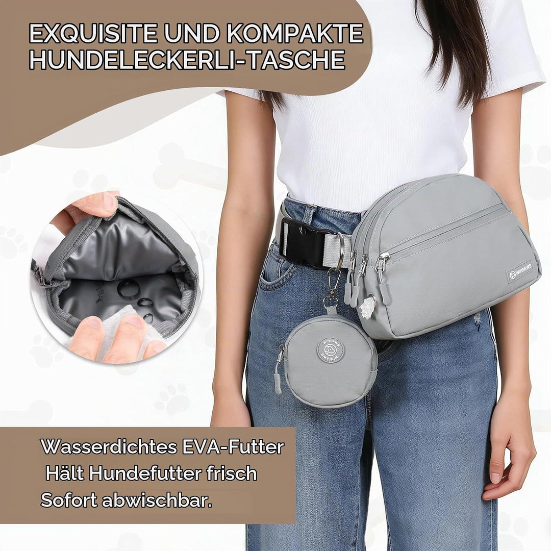 Leckerlitasche für Hunde, Wasserfester Leckerlibeutel und Training-Clicker, Gassi Tasche für Welpen