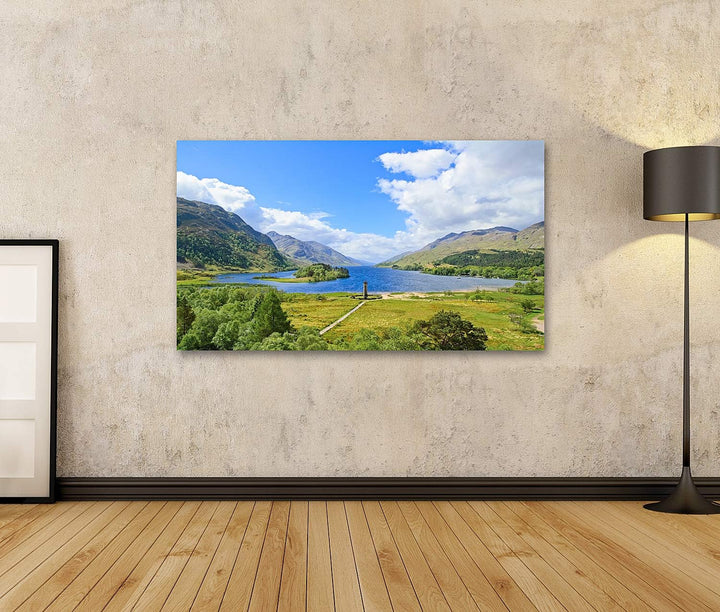 Bild auf Leinwand See Glenfinnan Loch Shiel. Highlands Schottland. Kunstdrucke Poster Wandbild 80x40