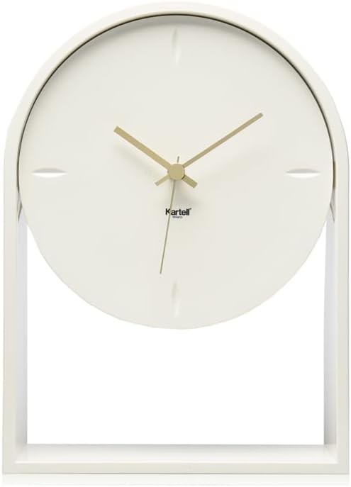 Kartell Air du Temps Tischuhr, Plastik, Weiss, 21.5 x 8 x 30 cm, Weiss