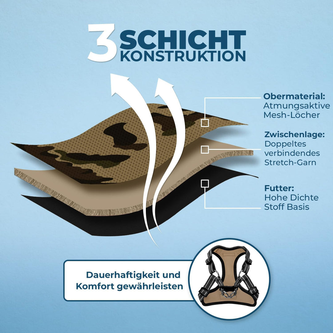 Voyager Verstellbares Hundegeschirr mit Reflektorstreifen by Best Pet Supplies - Strapazierfähige Ga