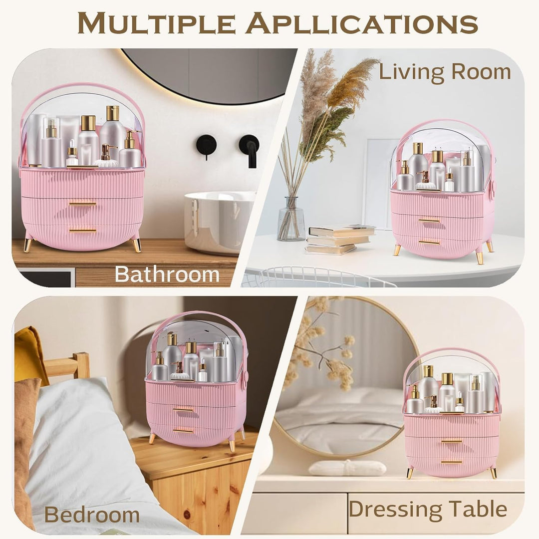 Make-up-Organizer-Aufbewahrungsbox, Kosmetik-Display-Etui mit transparentem Deckel, staubdichte wass