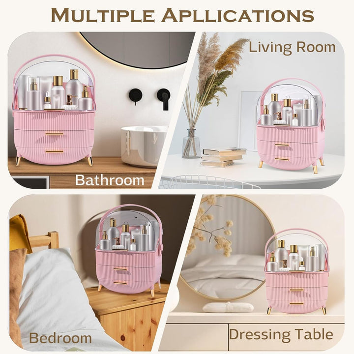 Make-up-Organizer-Aufbewahrungsbox, Kosmetik-Display-Etui mit transparentem Deckel, staubdichte wass