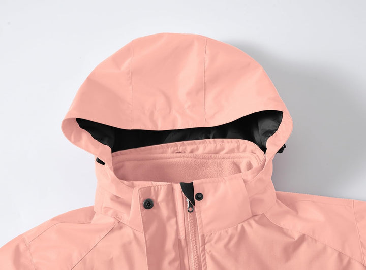 YSENTO Damen 3-in-1 Skijacke Winter FleeceJacke Wasserdichte Winddichte Warme Funktions Outdoor Soft