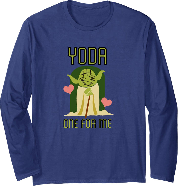 Star Wars Yoda One For Me Cute Valentine's Langarmshirt