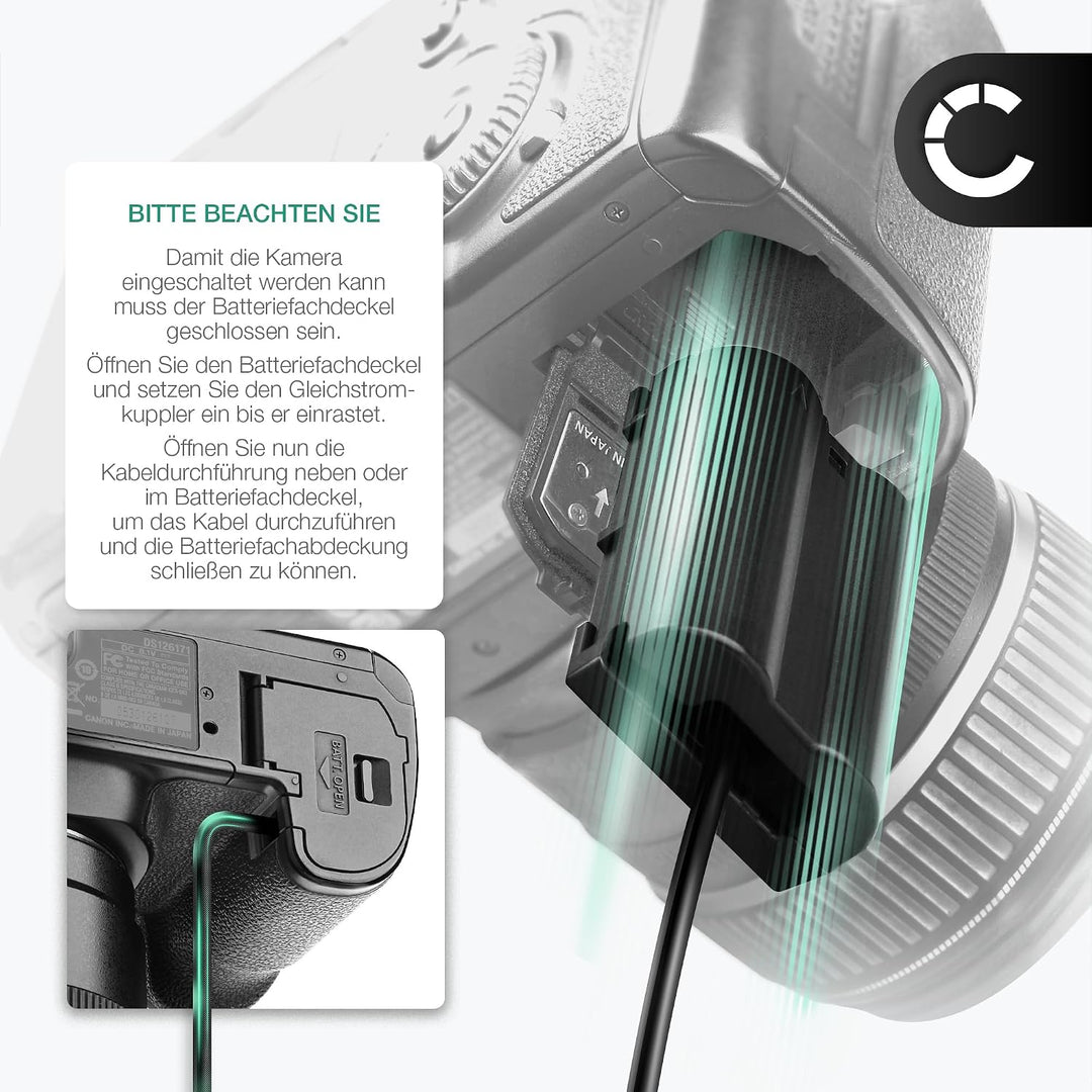 subtel® Netzteil DMW-AC8 + DMW-DCC12 für Panasonic Lumix DMC-GH3 DMC-GH4 DC-GH5 GH9 Kamera, Camcorde