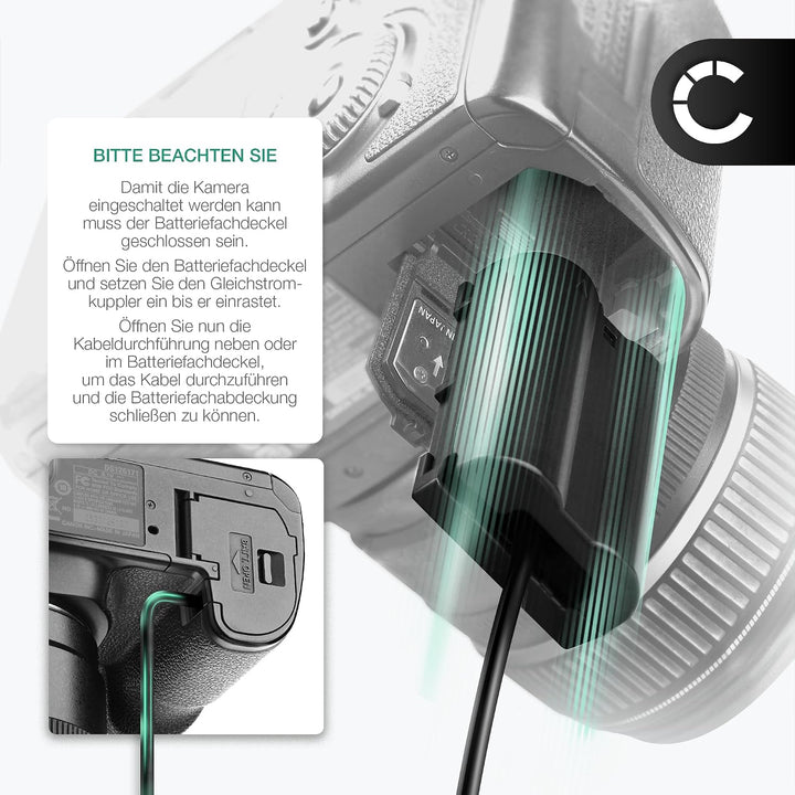 subtel® Netzteil DMW-AC8 + DMW-DCC12 für Panasonic Lumix DMC-GH3 DMC-GH4 DC-GH5 GH9 Kamera, Camcorde
