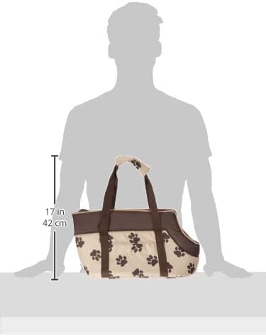 HobbyDog TORBWL4 Hundetasche Tragetasche Katzentasche, Grösse 22 x 20 x 36 cm, beige mit Pfoten