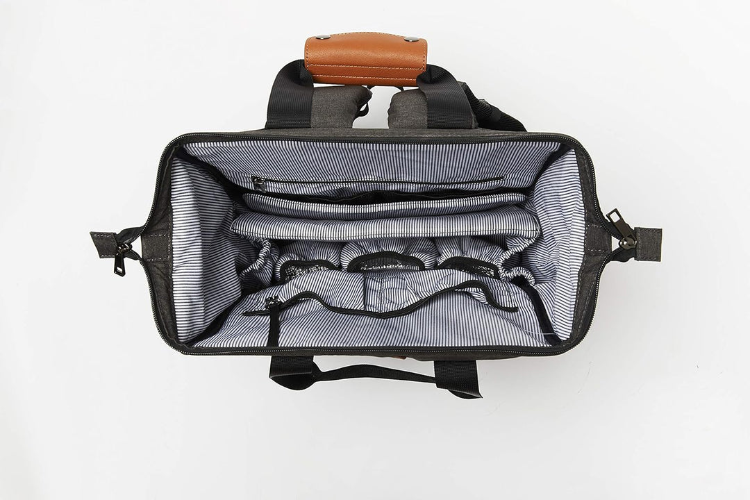 Baby Wickelrucksack I Wickeltasche mit Wickelunterlage I Wasserabweisend I 12 Fächer ca. 28 Liter I