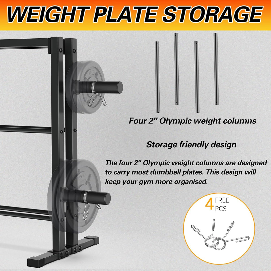 WINNOW Hantelständer, 3-Tier Gewichte Aufbewahrungsständer für Hanteln, Hantelplatten und Kettlebell