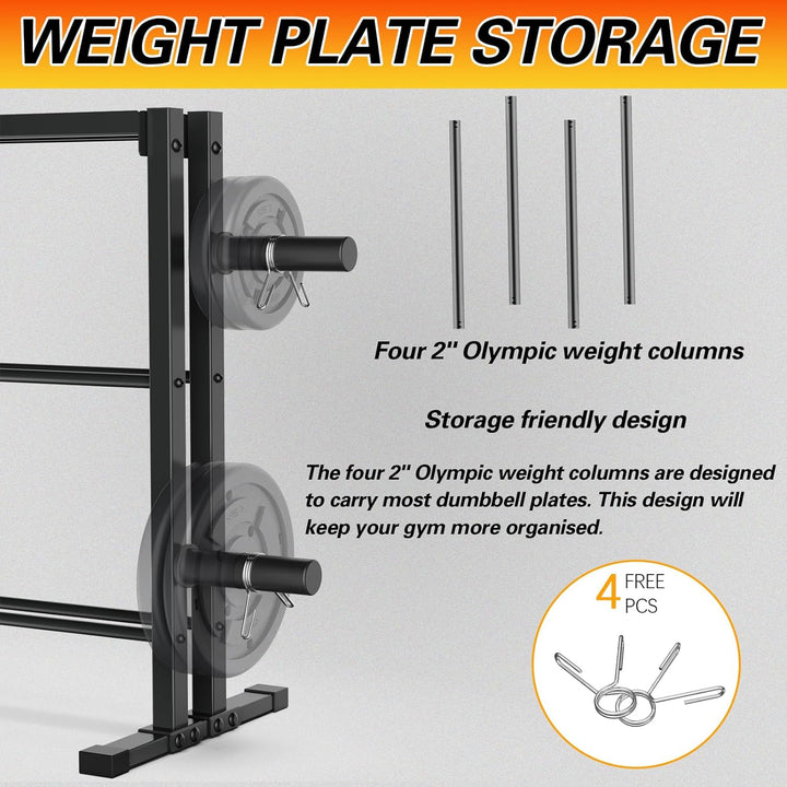 WINNOW Hantelständer, 3-Tier Gewichte Aufbewahrungsständer für Hanteln, Hantelplatten und Kettlebell