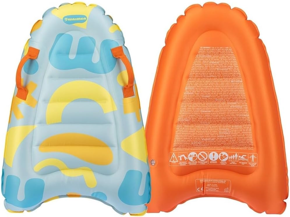 Waimea Aufblasbares Bodyboard mit Griffen - Hellblau/Gelb/Orange - 70 cm Länge