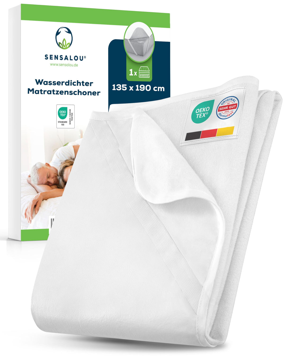 Sensalou Matratzenschoner wasserdicht 135x190 cm – Matratzenschutz Auflage für Jugendliche &amp; Teenage